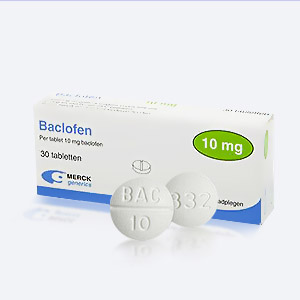 Packung   Baclofen (Lioresal) und zwei Tabletten