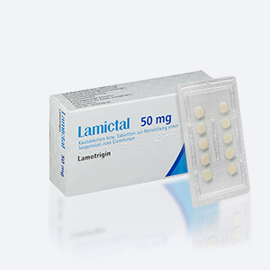 Lamictal (Lamotrigin) Verpackung mit 50mg Tabletten