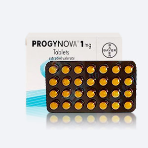 Packung und Blister mit Progynova Tabletten