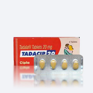Verpackung und Blister mit Tabletten Tadacip 20 mg 