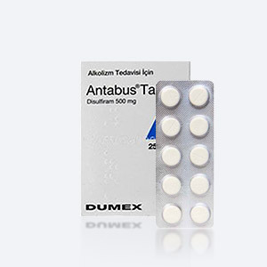 Verpackung von Antabus (Disulfiram) mit Pillen 500mg