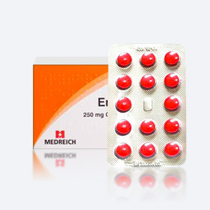 Erythromycin Schachtel und Blister  mit Pillen