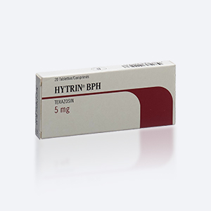 Verpackung von Hytrin 5 mg mit Tabletten