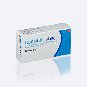 Verpackung von Lamictal (Lamotrigin) mit 50mg Tabletten