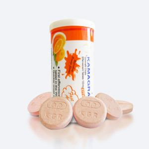 Packung mit Tabletten Kamagra Brausetabletten 100 mg