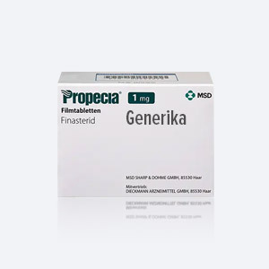Schachtel mit Propecia-Tabletten