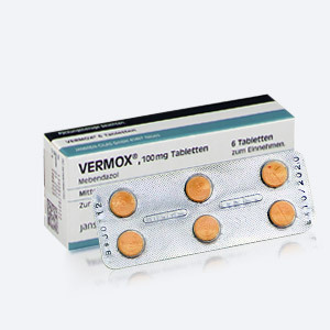 Vermox (Mebendazol) Verpackung mit Gebrauchsanweisung